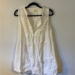 Elan cotton linen blend Sleeveless Mini Dress with pocets!